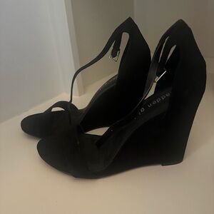 Madden Girl Black Wedge Mary Jane Shoes